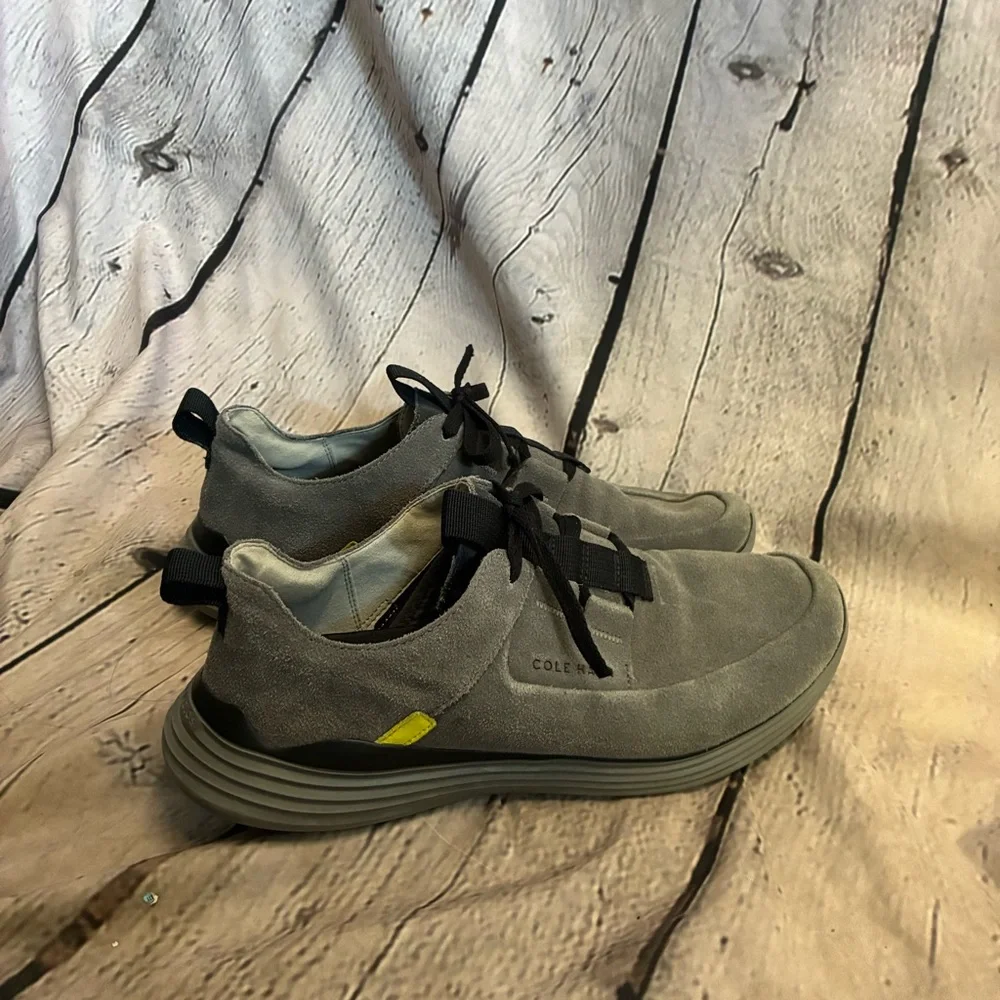 Cole‎ Haan Men's Grandsport Apron Toe Suede Sneakers Casual Shoes Gray Size 10.5
